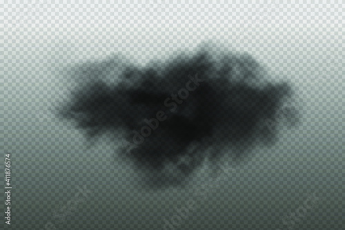 Black vector cloudiness ,fog or smoke on dark checkered background.Set of Cloudy sky or smog over the city.Vector illustration.