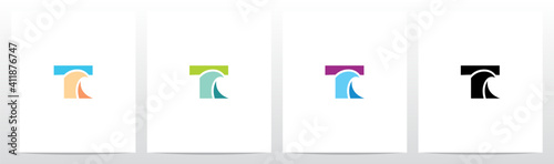 Simple Wave On Letter Logo Design T
