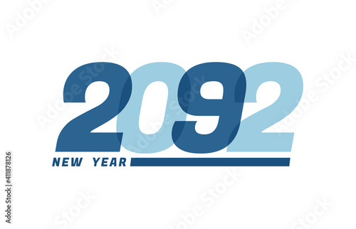 Happy New Year 2092. Happy New Year 2092 text design for Brochure design, card, banner