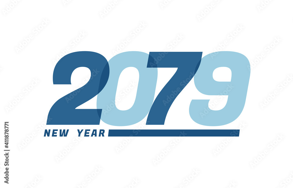 Happy New Year 2079. Happy New Year 2079 text design for Brochure design, card, banner Happy New Year 2079. Happy New Year 2079 text design for Brochure design, card, banner
