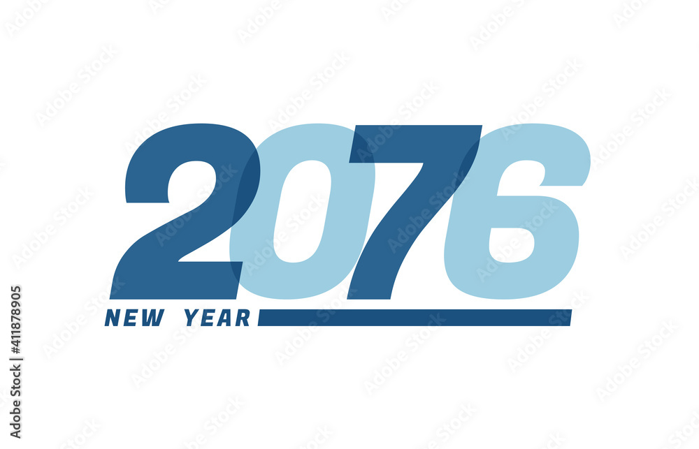 Happy New Year 2076. Happy New Year 2076 text design for Brochure design, card, banner Happy New Year 2076. Happy New Year 2076 text design for Brochure design, card, banner