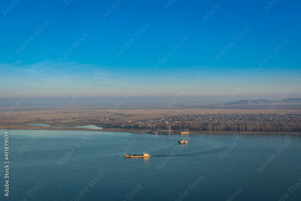 Ferry on Danube River, Romania