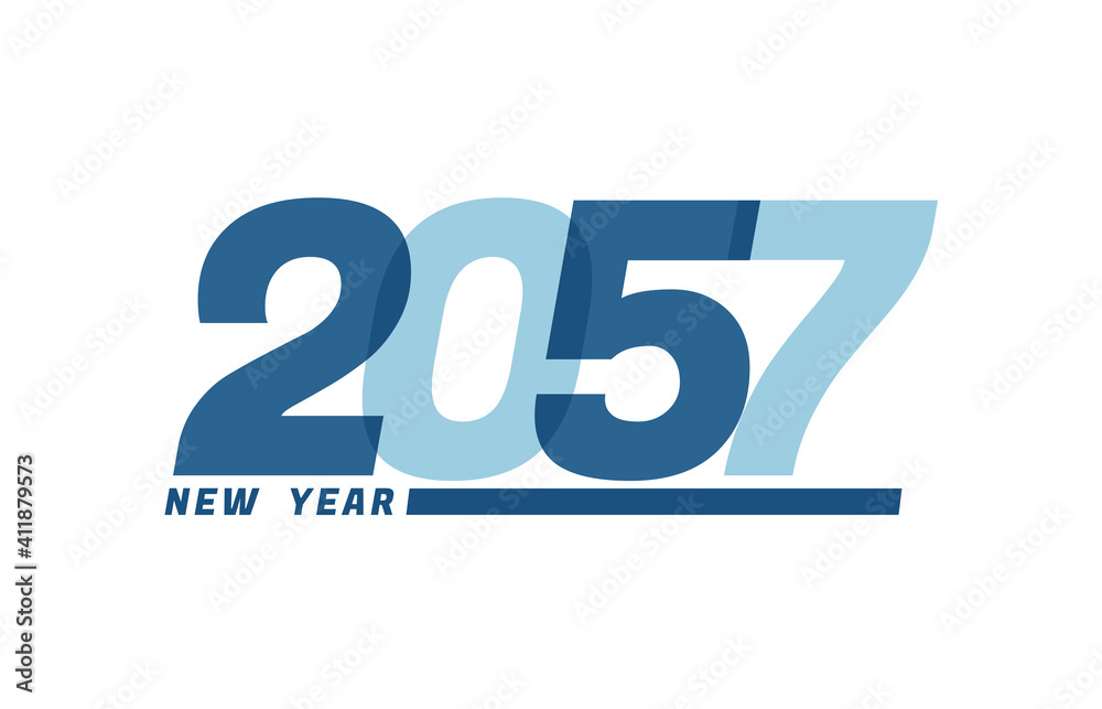 Happy New Year 2057. Happy New Year 2057 text design for Brochure design, card, banner Happy New Year 2057. Happy New Year 2057 text design for Brochure design, card, banner