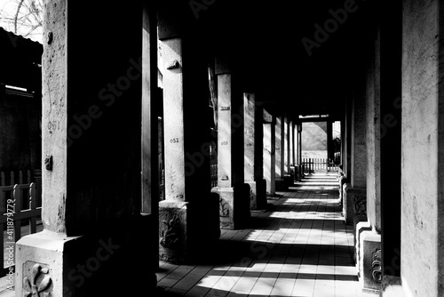 Beijing, 02/2019. Architectural detail. This is a Confucius temple in Beijing, it is the place where people paid homage to Confucius during the Yuan, Ming and Qing dynasties.