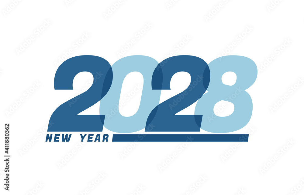 Happy New Year 2028. Happy New Year 2028 text design for Brochure design, card, banner Happy New Year 2028. Happy New Year 2028 text design for Brochure design, card, banner