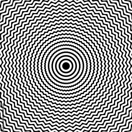 Fototapeta Naklejka Na Ścianę i Meble -  Swirl hypnotic black and white spiral. Monochrome abstract background. Vector flat geometric illustration.Template design for banner, website, template, leaflet, brochure, poster.