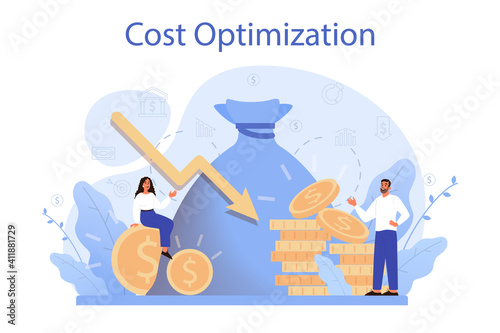 Cost optimization concept. Idea of financial and marketing strategy