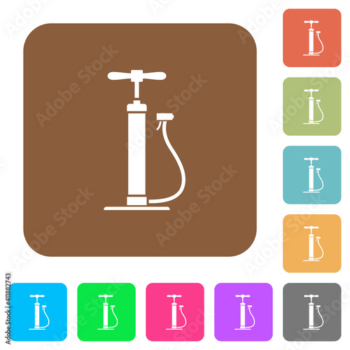 Air pump rounded square flat icons photo