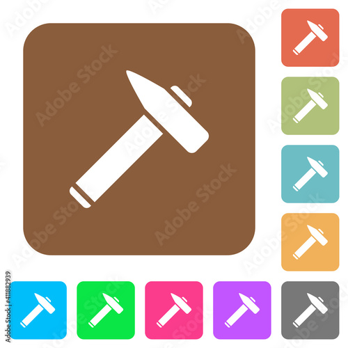 Old hammer rounded square flat icons