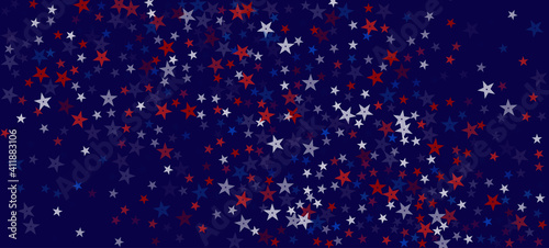 National American Stars Vector Background. USA Veteran's Memorial 4th of July Independence Labor President's 11th of November Day