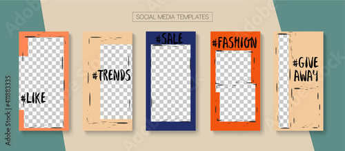 Social Stories Cool Vector Layout.