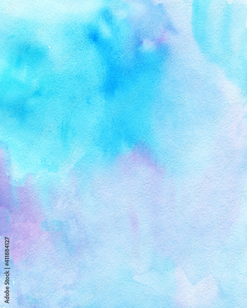 Watercolor abstract  background, hand-painted texture, Watercolor blue, purple and pink stains. Design for backgrounds, wallpapers, covers and packaging.