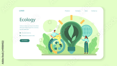 Ecology or eco friendly business web banner or landing page