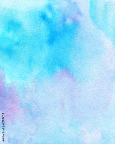 Watercolor abstract background, hand-painted texture, Watercolor blue, purple and pink stains. Design for backgrounds, wallpapers, covers and packaging.