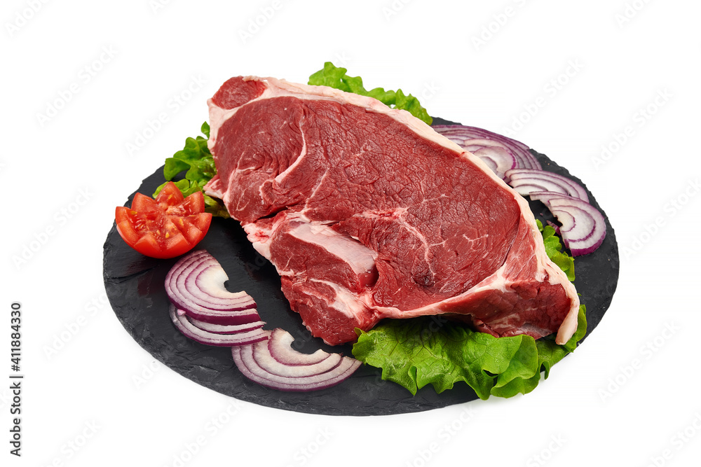 Fresh raw meat isolated on white background Fresh raw meat isolated on white background