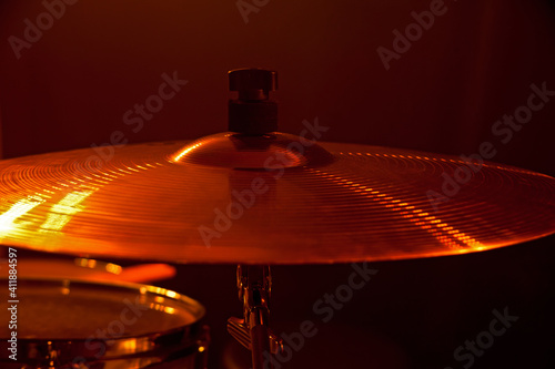 Drums in concert - on stage - in LED lights
