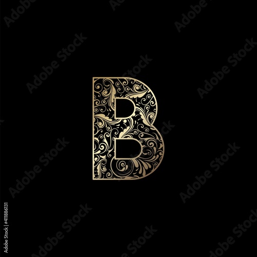 Ornate Letter B Logo icon, elegant monogram luxury letter logo vector design
