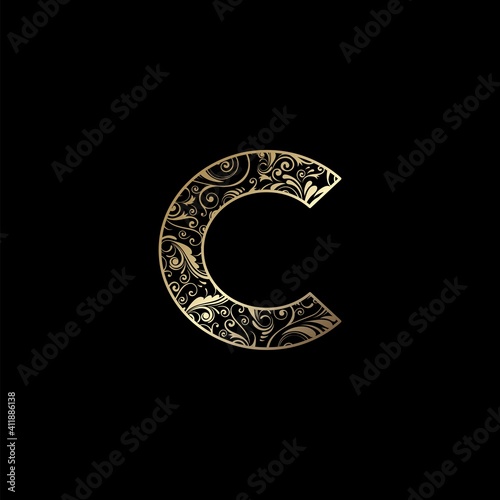 Ornate Letter C Logo icon, elegant monogram luxury letter logo vector design