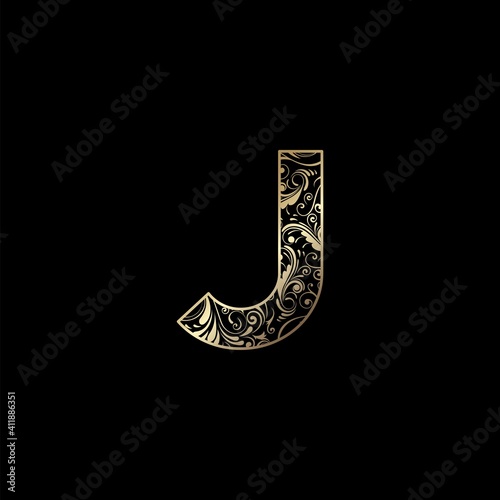 Ornate Letter J Logo icon, elegant monogram luxury letter logo vector design