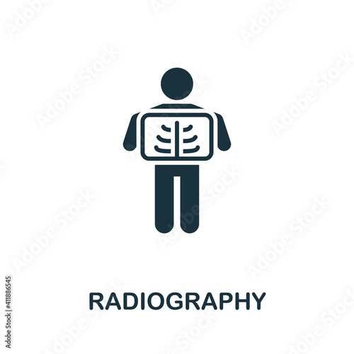 Radiography icon. Simple element from medical services collection. Filled monochrome Radiography icon for templates, infographics and banners