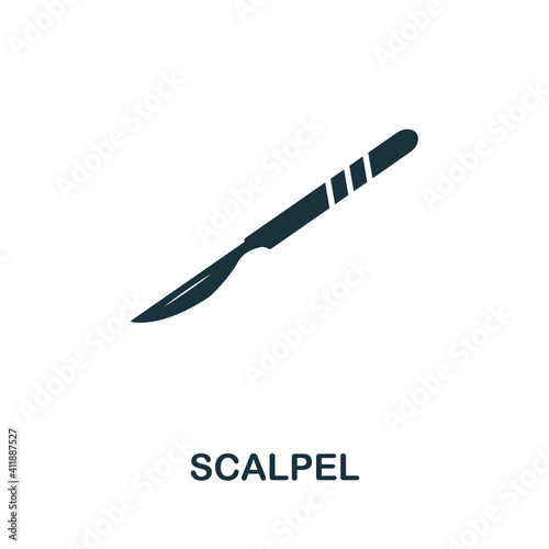 Scalpel icon. Simple element from medical services collection. Filled monochrome Scalpel icon for templates, infographics and banners