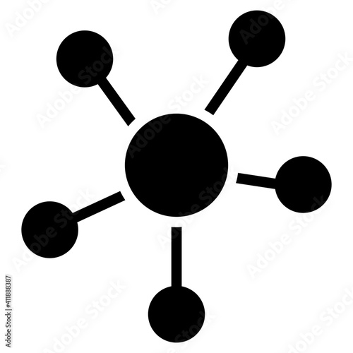 Topology icon in solid editable design 