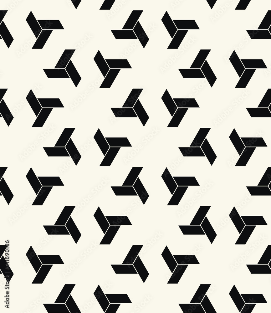 Vector seamless pattern. Modern stylish texture. Minimalist geometric tiles with triple elements. Can be used as swatch for illustrator. 