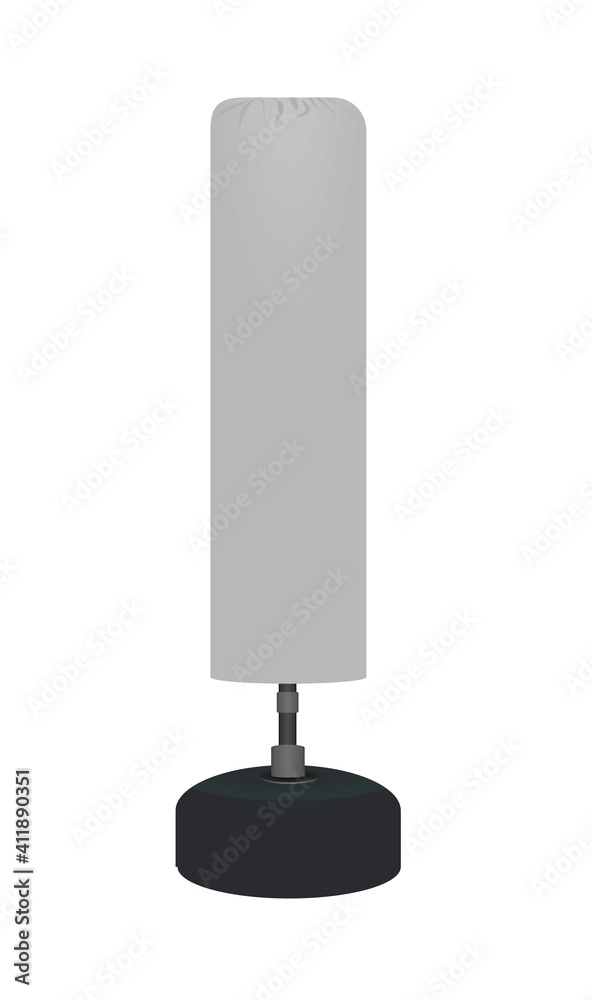 Grey boxing bag. vector illustration 