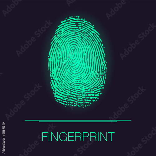 Fingerprint outline shine silhouette