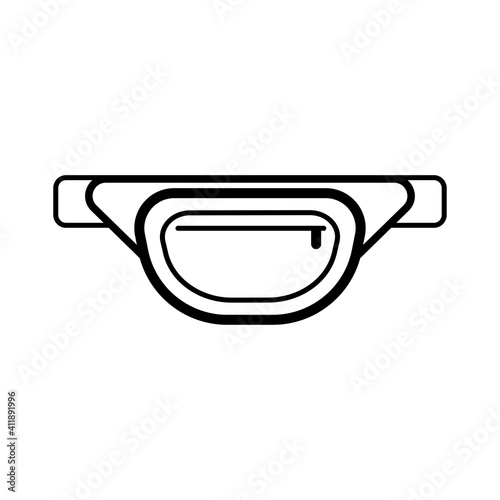 Line Waistbag Icon Vector Desgin on White Background photo