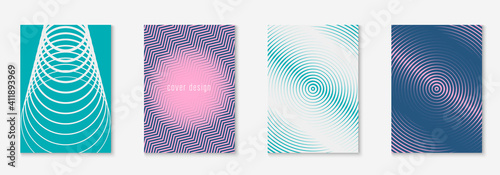 Minimalist trendy cover with line geometric elements and shapes.