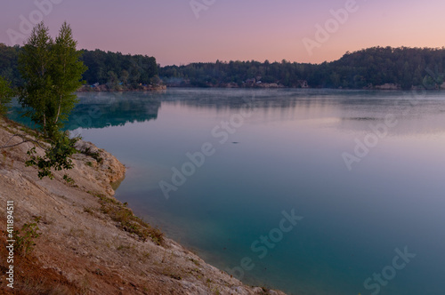 A beautiful turquoise lake. Quarry with turquoise water.