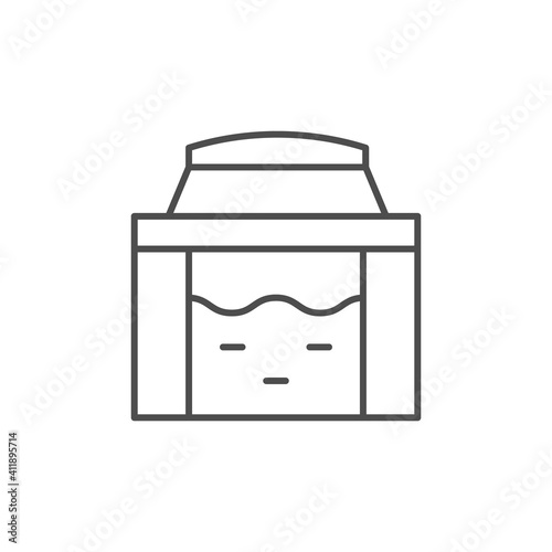 Sewerage well line outline icon