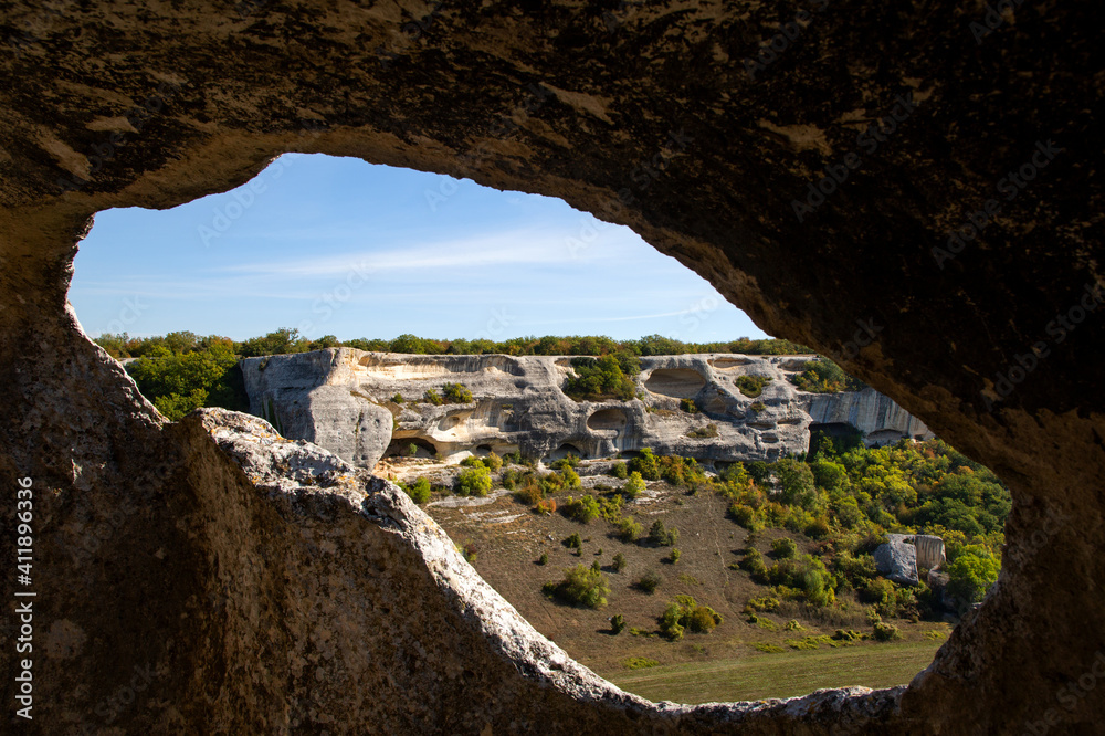 Medieval, cave city of Eski-Kermen in Crimea