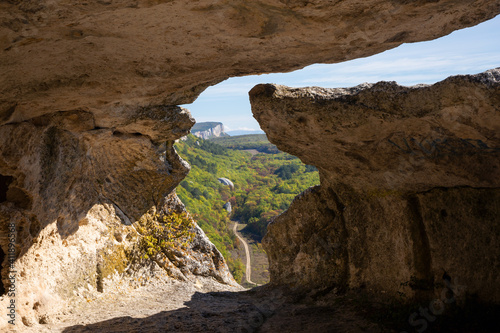 Medieval, cave city of Eski-Kermen in Crimea