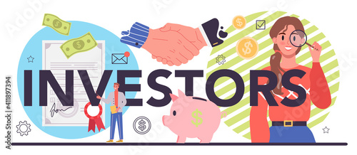 Investors typographic header. Investing stategy, fundamental analysis