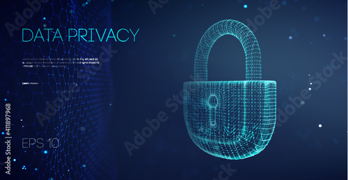 Data Privacy Government Software. Email Server hacker guard data. Security cloud data attack. Alarm locks server data. Asian it support vector illustration. Vector Illustration.