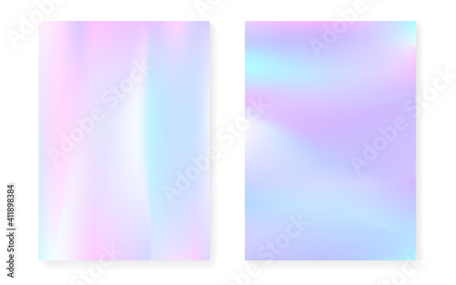 Holographic gradient background set with hologram cover.