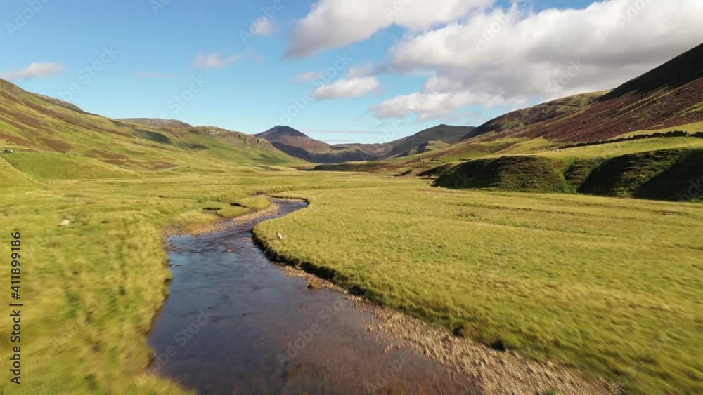Flying along the river at the beautiful Spittal of Glenshee - The Highlands of Scotland from above - 4K Drone Movie Flying along the river at the beautiful Spittal of Glenshee - The Highlands of Scotland from above - 4K Drone Movie