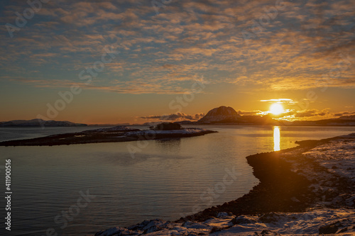 Winter, Cold and out at sunset in Brønnøy,Helgeland,Nordland county,Norway,scandinavia,Europe