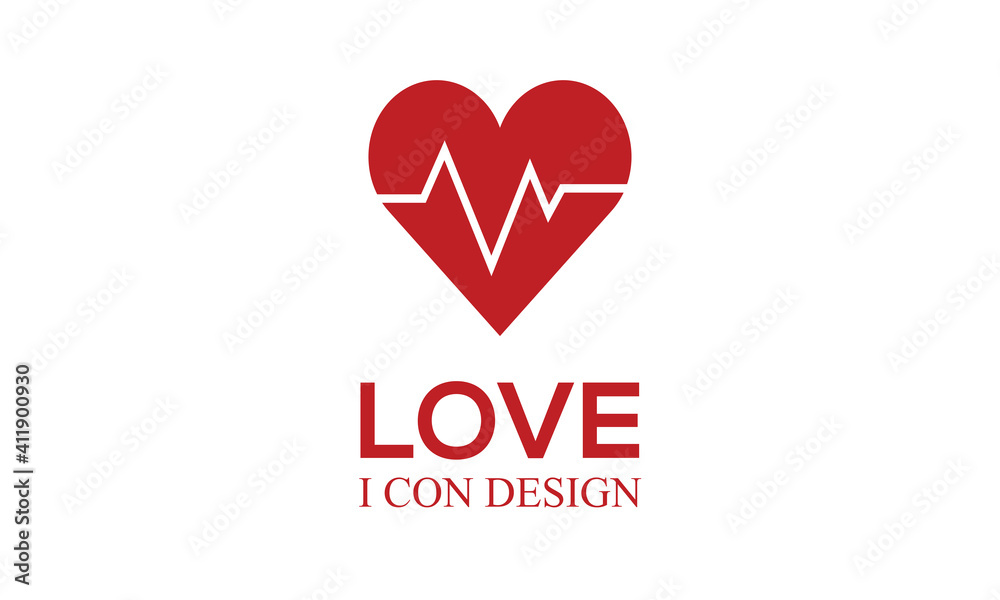 Simple love icon with black style
