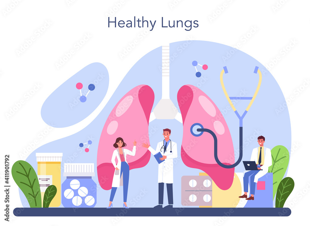 Pulmonologist. Idea of health and medical treatment. Healthy pulmonary Pulmonologist. Idea of health and medical treatment. Healthy pulmonary