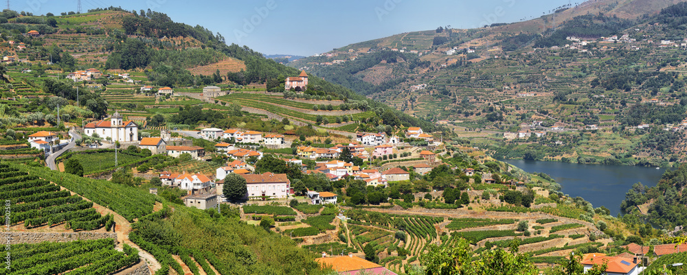 Amazing views of Douro vineyards and river near Resende, Portugal