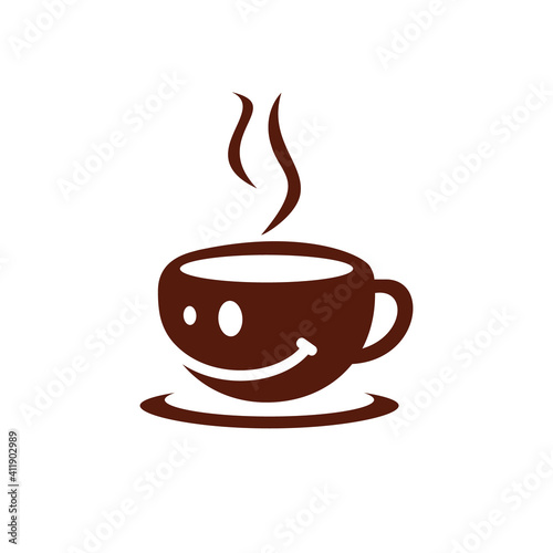 Smile coffee logo vector illustration design.