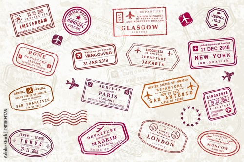 World passport stamp collection
