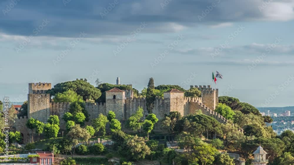Lisbon, Portugal skyline towards Sao Jorge Castle. Lisbon, Portugal skyline towards Sao Jorge Castle.