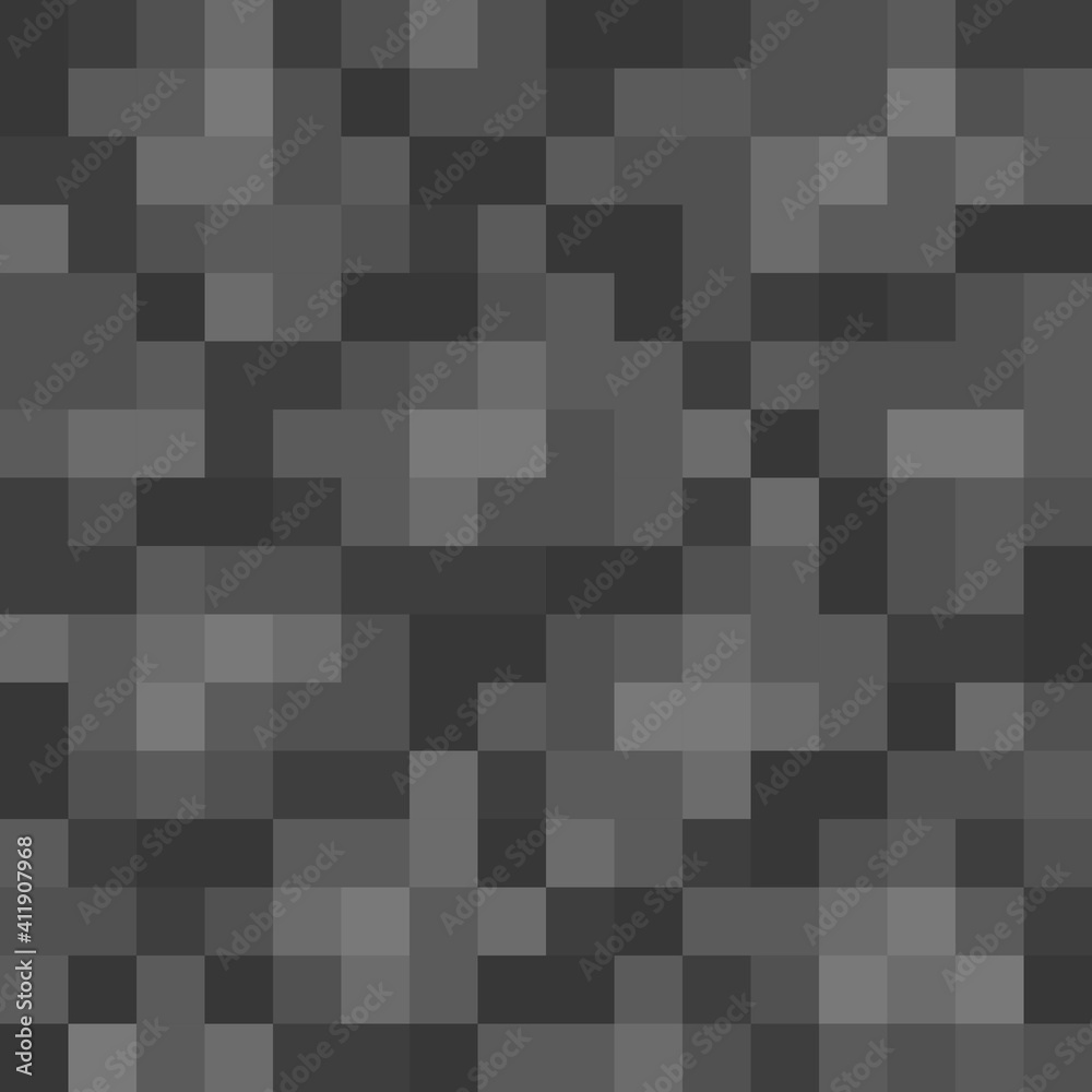 Pixel minecraft style cobblestone block background. Concept of game  pixelated seamless square gray stone background. Vector illustration Stock  Vector | Adobe Stock