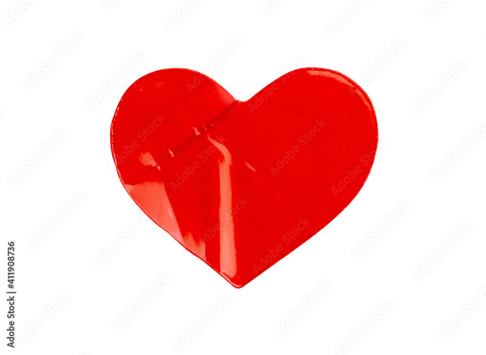 red heart shape sticker isolated on white background red heart shape sticker isolated on white background