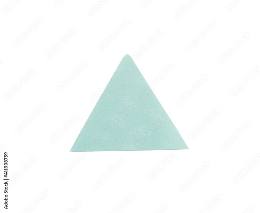 blue triangle shape sticker label isolated on white background blue triangle shape sticker label isolated on white background