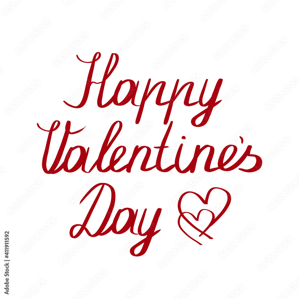 Valentine's Day phrase made with a red marker on a white background. Valentine's Day phrase made with a red marker on a white background.